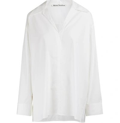 Shop Acne Studios Wide Collar Shirt In White