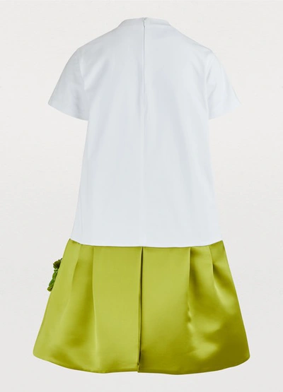 Shop Prada Short Dress In White/ Felce