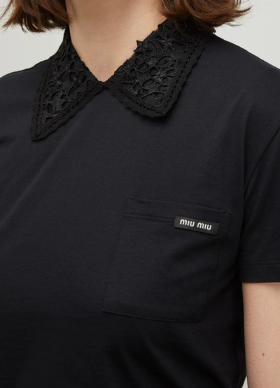 Shop Miu Miu T-shirt In Black