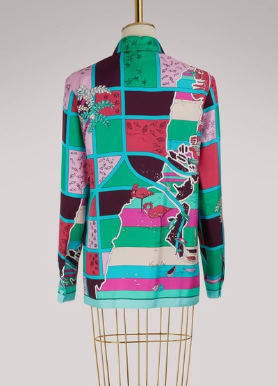 Shop Emilio Pucci Florida Printed Silk Shirt In Multicolor