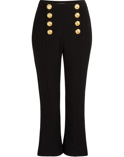 Shop Balmain High Waist Pants In 0pa Noir