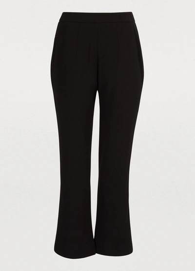 Shop Balmain High Waist Pants In 0pa Noir