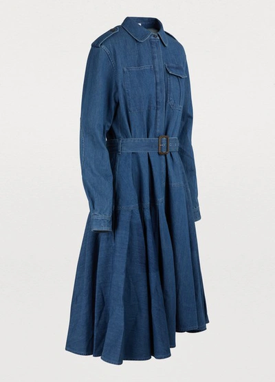 Shop Jw Anderson Belted Shirt Dress In Blue