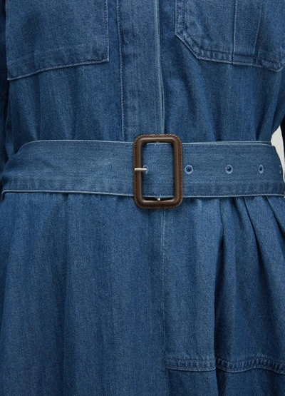 Shop Jw Anderson Belted Shirt Dress In Blue