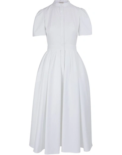 Shop Alexander Mcqueen Cotton Dress In 9000 - Opticalwhite