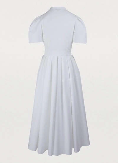 Shop Alexander Mcqueen Cotton Dress In 9000 - Opticalwhite