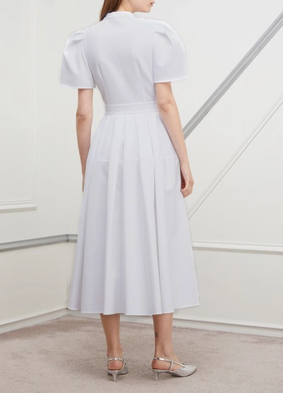 Shop Alexander Mcqueen Cotton Dress In 9000 - Opticalwhite