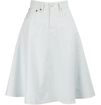 Shop Acne Studios Midi Denim Skirt In White