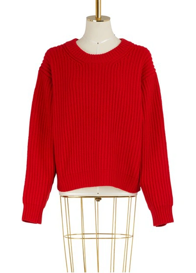 Shop Acne Studios Oversized Wool Sweater In Red