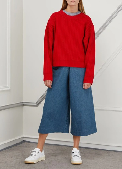 Shop Acne Studios Oversized Wool Sweater In Red