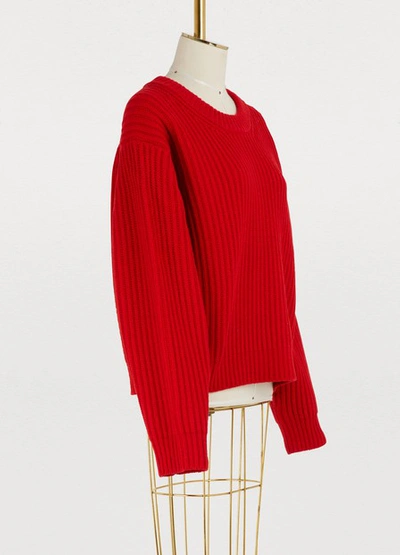 Shop Acne Studios Oversized Wool Sweater In Red