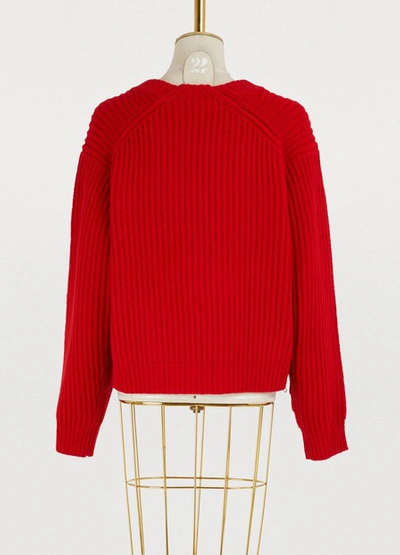 Shop Acne Studios Oversized Wool Sweater In Red