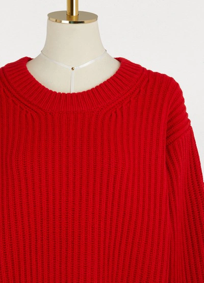 Shop Acne Studios Oversized Wool Sweater In Red