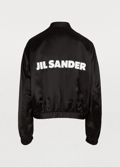 Shop Jil Sander Logo Bomber Jacket In 001-black