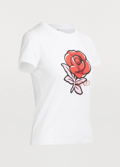 Shop Kenzo Flower Print T-shirt In White
