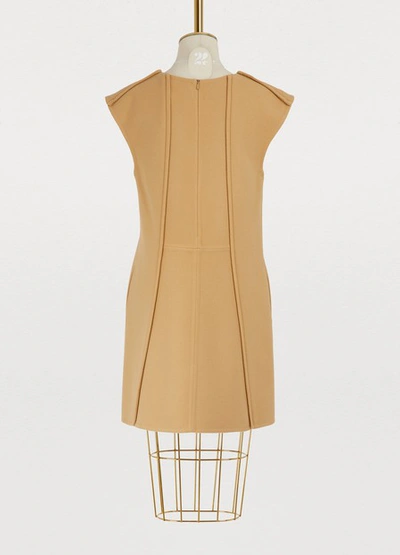 Shop Chloé Wool Dress In Brown