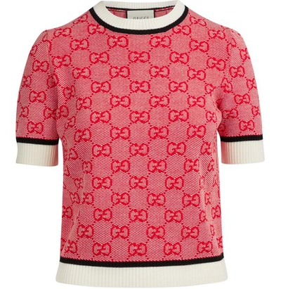 Shop Gucci Gg Wool Blend Jumper In Red