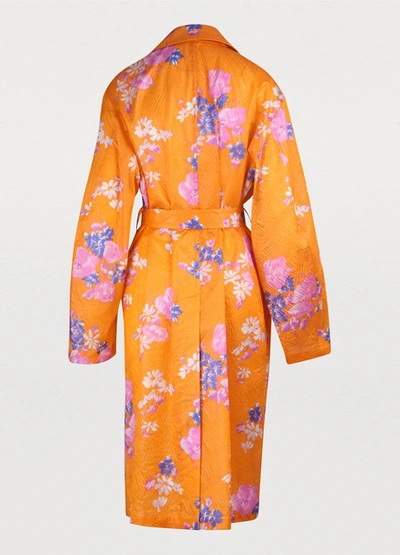 Shop Dries Van Noten Silk Blend Coat In Orange