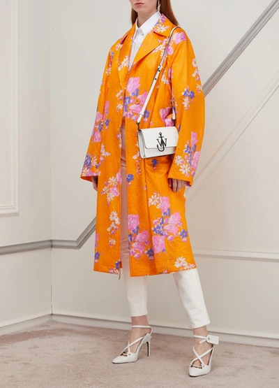 Shop Dries Van Noten Silk Blend Coat In Orange