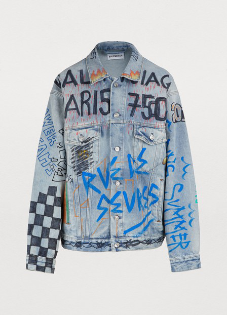 balenciaga handwritten denim jacket