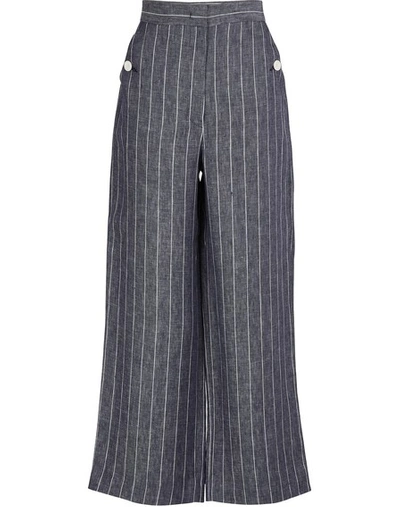 Shop Max Mara Formia Linen Pants In Ultramarine