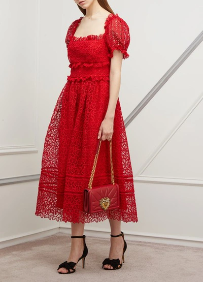 Shop Self-portrait Hibiscus Dress In Red