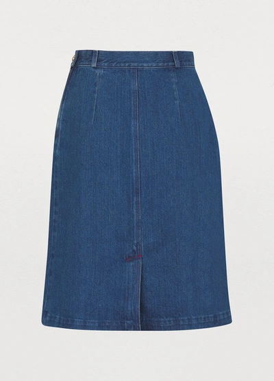 Shop Gucci Denim Mini Skirt