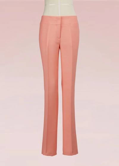 Shop Emilio Pucci Wool And Silk Cropped Pants In Orange