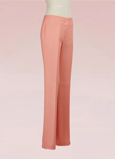 Shop Emilio Pucci Wool And Silk Cropped Pants In Orange