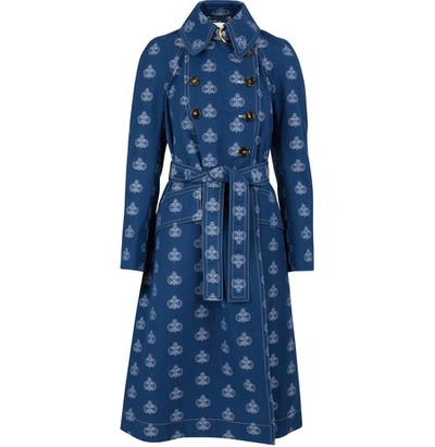 Shop Chloé Denim Trench-coat In Deep Blue
