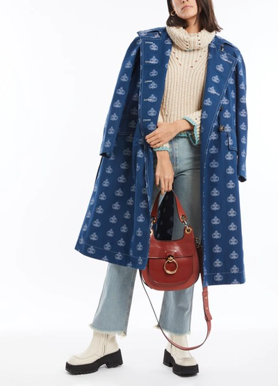 Shop Chloé Denim Trench-coat In Deep Blue