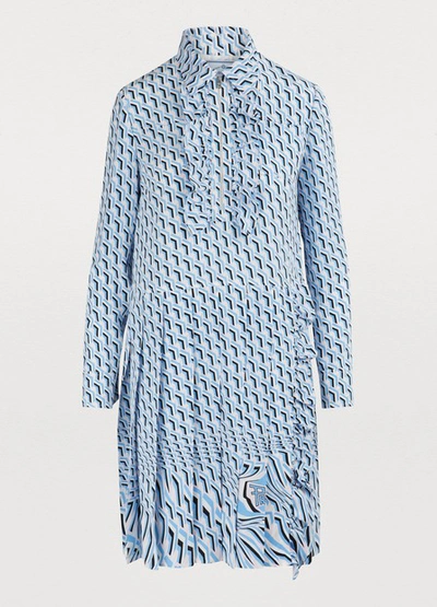 Shop Prada Silk Dress In Nube