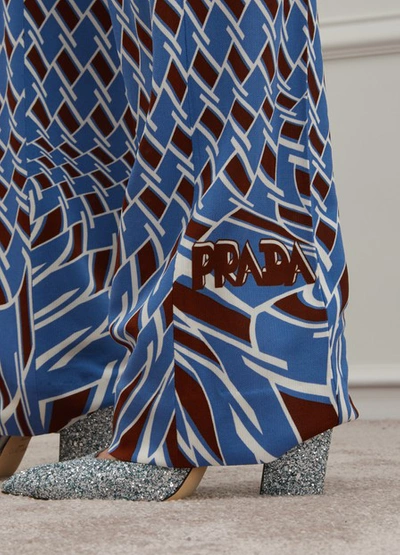 Shop Prada Belted Trousers In Pervinca