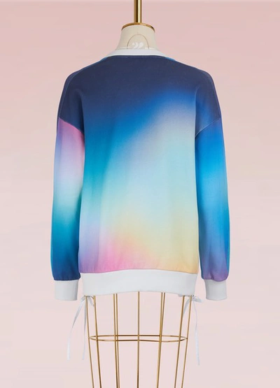 Shop Kenzo Cotton Sweater With Northern Lights Print In Fushia