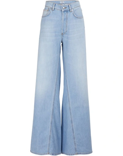 Shop Ganni Sheldon Wideled Jeans In Bleached Denim