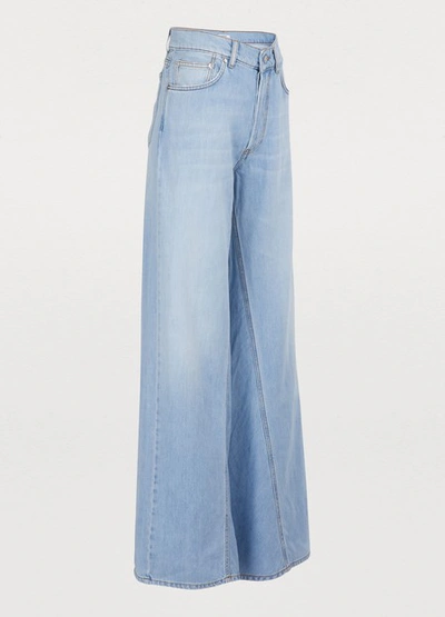 Shop Ganni Sheldon Wideled Jeans In Bleached Denim