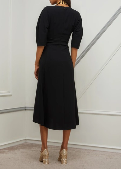 Shop N°21 V-necked Midi-dress In Black