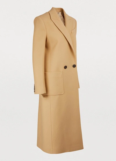 Shop Givenchy Double-breasted Long Coat In Beige