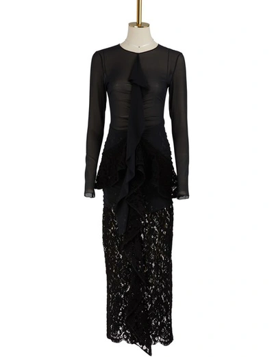 Shop Proenza Schouler Ruffle Midi Dress In Black