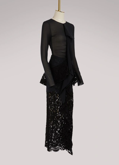 Shop Proenza Schouler Ruffle Midi Dress In Black