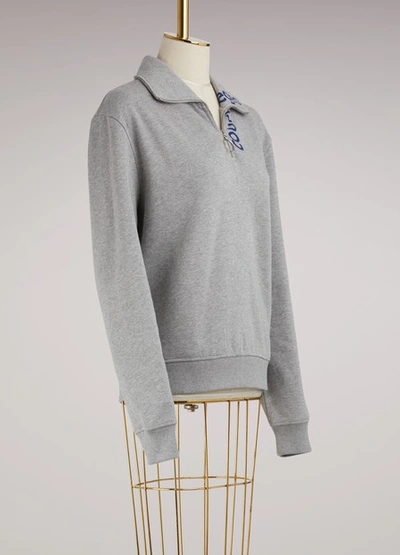 Shop Courrèges Zippered Sweater With Logo In Grey