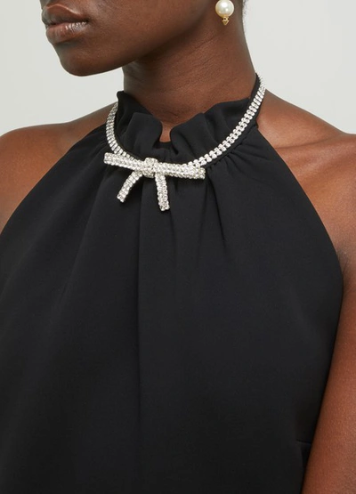 Shop Miu Miu Dress With Bow In Nero