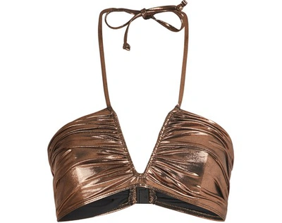 Shop Isabel Marant Wana Bikini Top In Rosegold