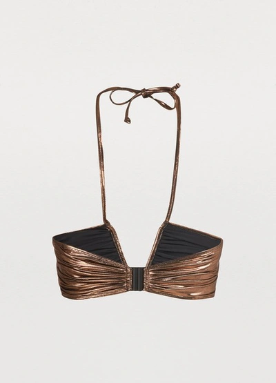 Shop Isabel Marant Wana Bikini Top In Rosegold