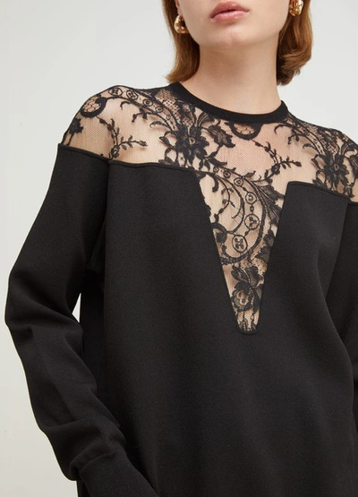 Shop Givenchy Lace Inserts Pullover In Noir