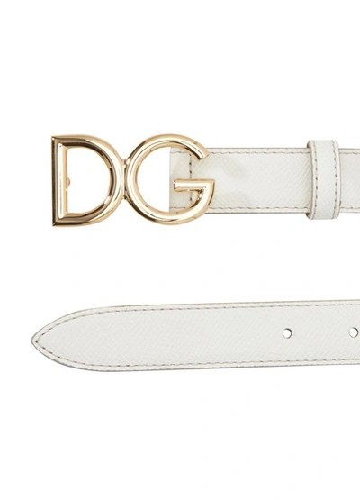 Shop Dolce & Gabbana Dg Belt In White