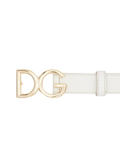 Shop Dolce & Gabbana Dg Belt In White