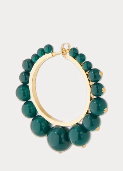 Shop Aurelie Bidermann Ana Gm Hoops In Vert