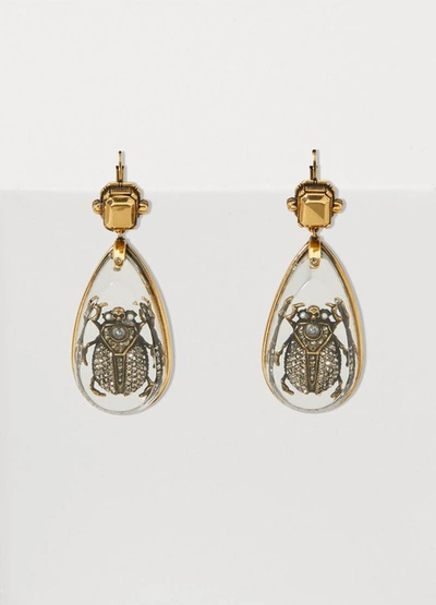 Shop Alexander Mcqueen Beetle Earrings In 8490 - 0448+mix