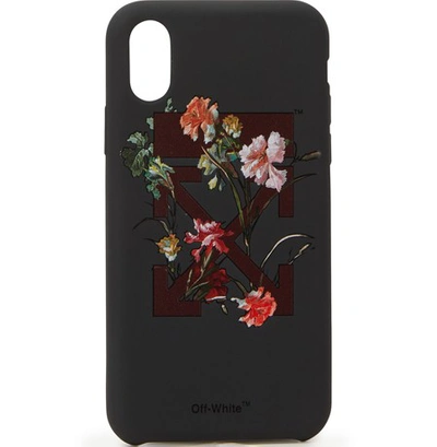 Shop Off-white Flowers Iphone X Case In Black